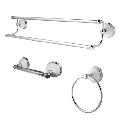 3pc Victorian Towel Bar Bathroom Hardware Set Brushed Nickel - Kingston  Brass : Target