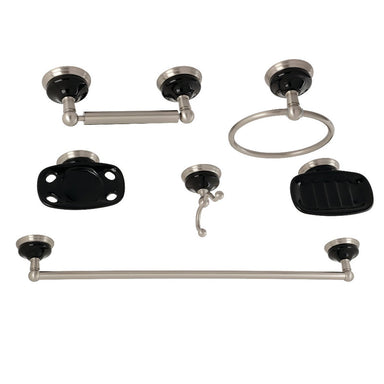 3pc Traditional Solid Brass Oil Rubbed Bronze Double Towel Bar Bath  Accessory Set - Kingston Brass