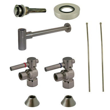 Kingston Brass CC43107DLLKB30 Modern Plumbing Sink Trim Kit with Bottle Trap, Brushed Brass