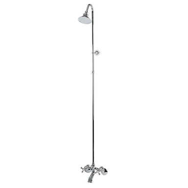 Kingston Brass CCK2148AL Vintage High Rise Gooseneck Clawfoot Tub and Shower Package with Metal Lever Handles, Satin Nickel