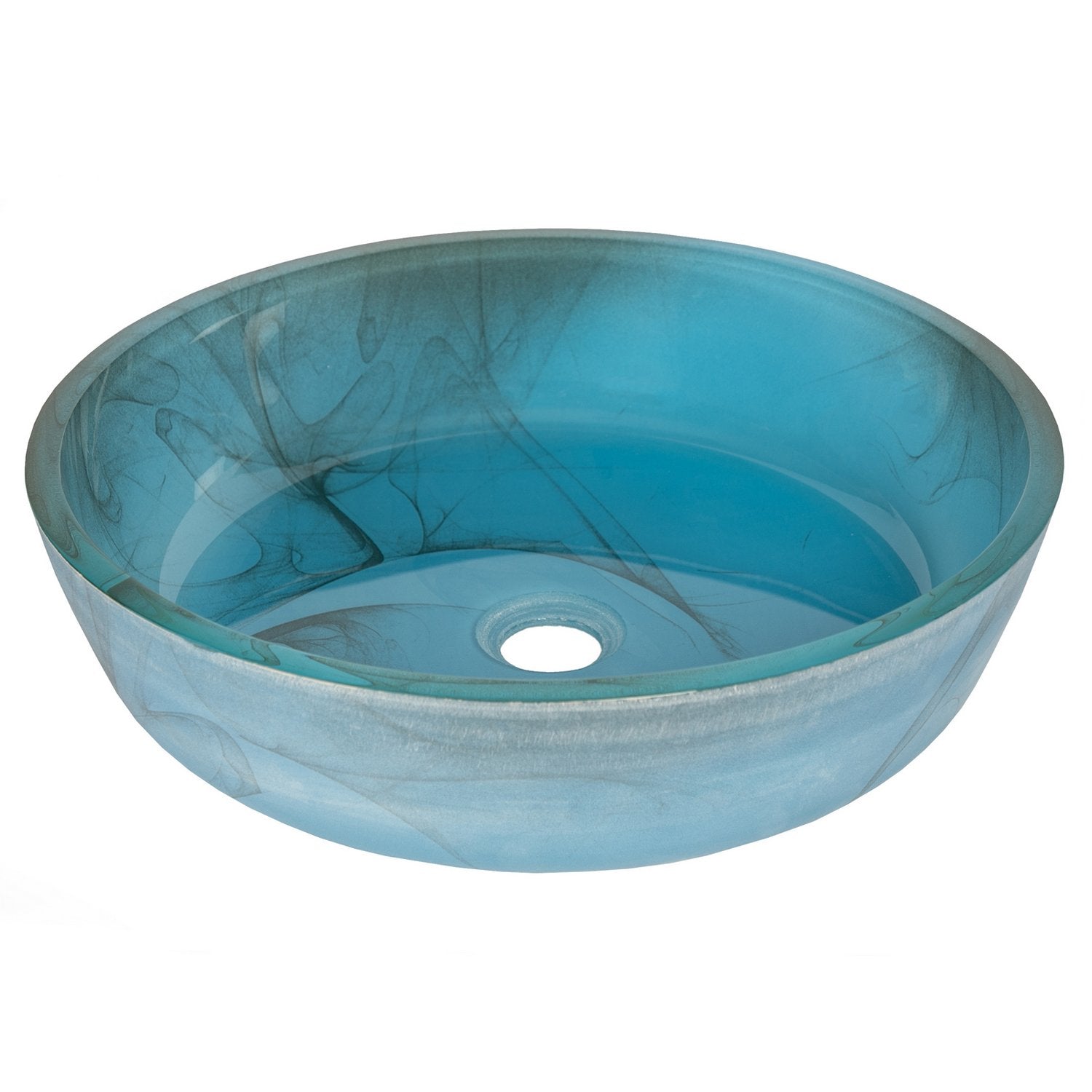 Eden Bath Blue Mist Flat Bottom Glass Vessel Sink Directsinks