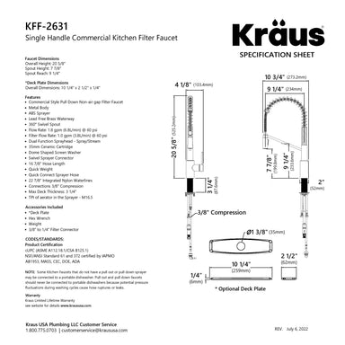 KRAUS Bolden Drinking Water Filter Faucet in Brushed Brass