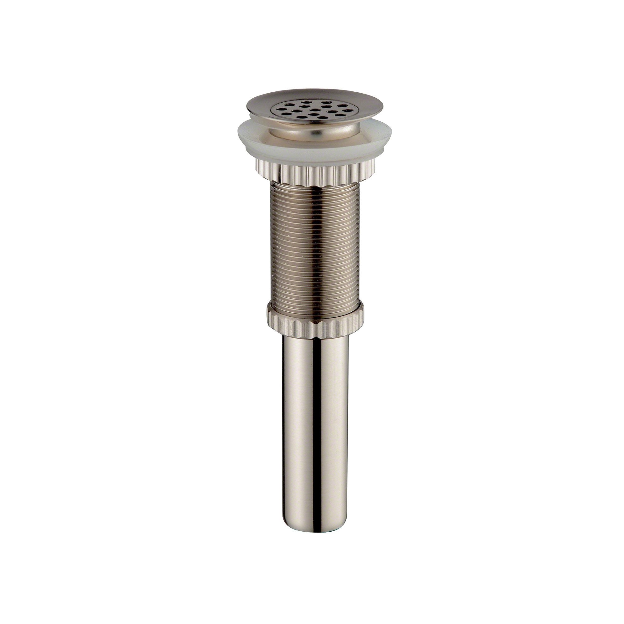 KRAUS Grid Style Drain in Satin Nickel for 1 3/4" Drain Hole, Non Overflow