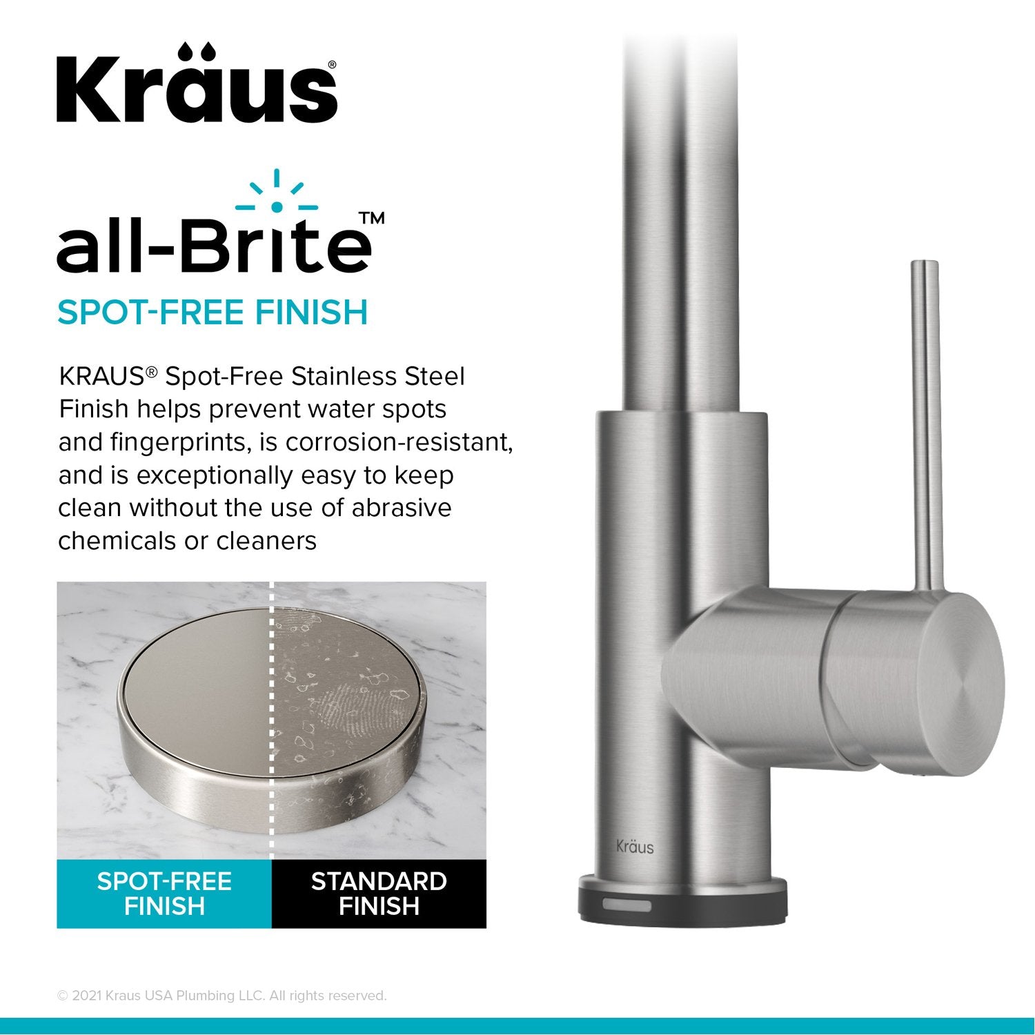 KRAUS Touch Activated Faucet Contemporary Spot Free Stainless   KRAUS Oletto Contemporary Single Handle Touch Activated With Pull Down Sprayer In Spot Free Stainless Steel 10 1500x1500 