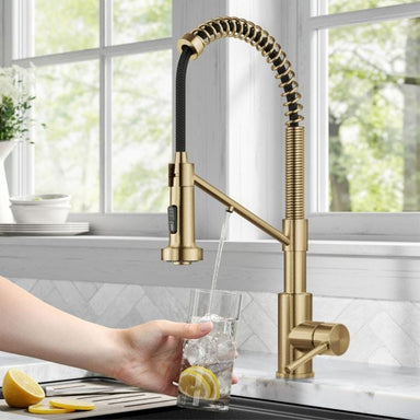 KRAUS Bolden Drinking Water Filter Faucet in Brushed Brass — DirectSinks
