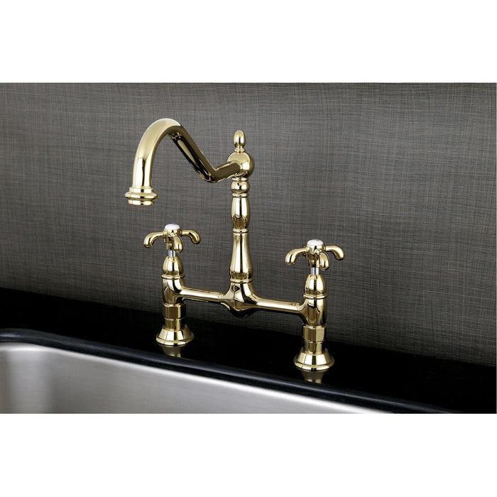 Kingston Brass French Country Double Handle 8 Centerset Kitchen Fauce