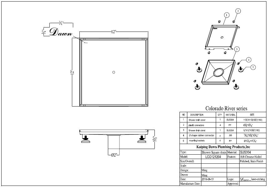 shower drain size