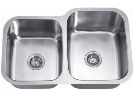 Dawn Asu110 30 Inch Double Bowl Undermount 18 Gauge Stainless Steel Kitchen Sink