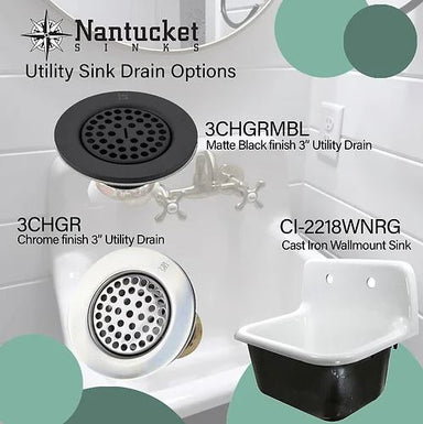 Nantucket Sinks 3.5EDF-BRS Extended Flange Disposal Kitchen Drain, 3.5, Brushed Stainless