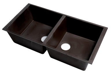 ALFI Black 46 Double Bowl Granite Composite Kitchen Sink with