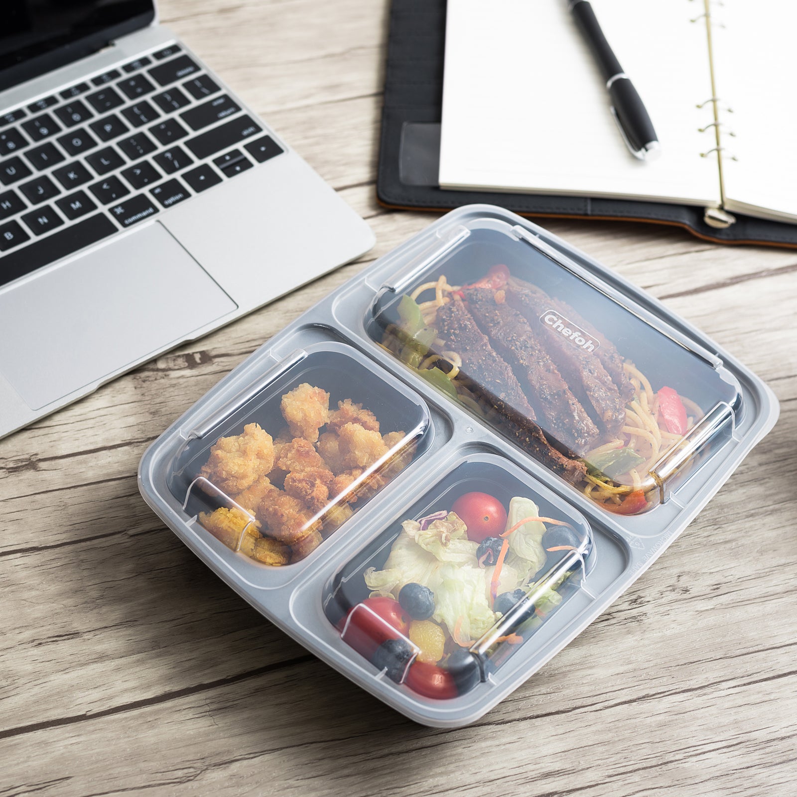 Chefoh 7-Pack 1 Compartment Meal Prep Containers with Lids - 28 oz