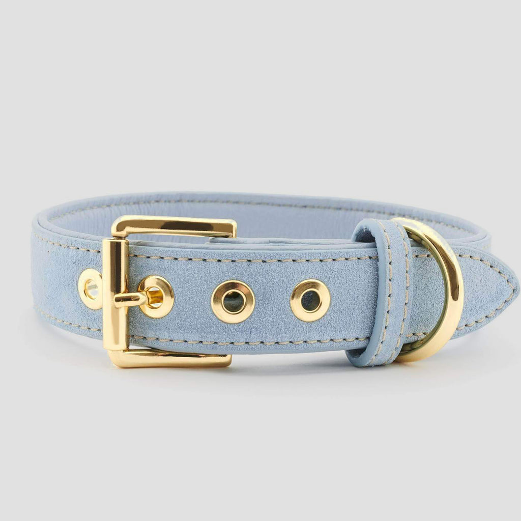 William Walker dog leash Sea Salt suede in light gray