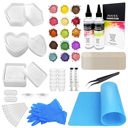 Silicone Gem Mold Kit (Gems, Pyramid, Cube, Sphere, Diamond