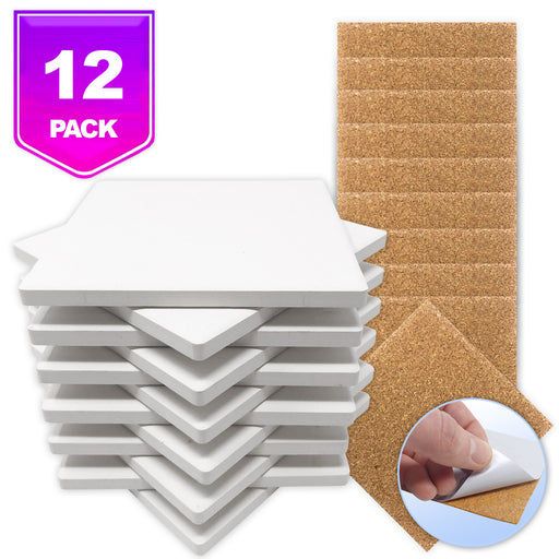 Blank White Ceramic Hexagon Coasters. Tiles for Crafts (3.7 In, 12 Pack),  PACK - Harris Teeter