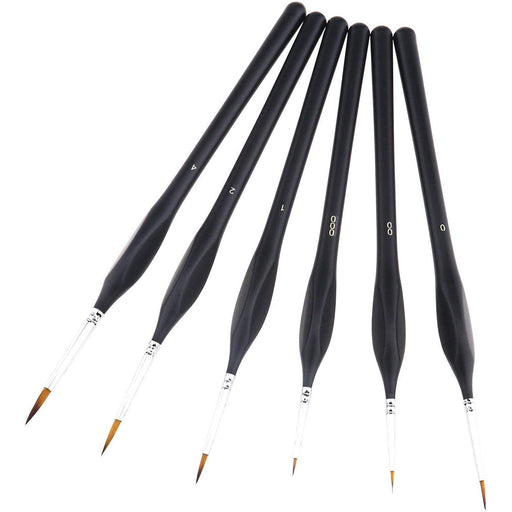 6X Extra Fine Tip Detail Paint Brushes for Miniatures Model Maker