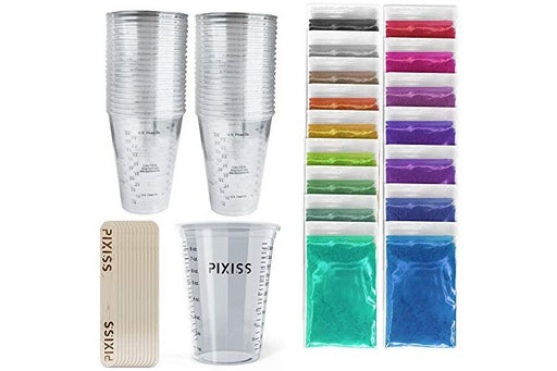 Pixiss 100x 10-Ounce Disposable Graduated Clear Plastic Cups for Mixing Paint, Stain, 