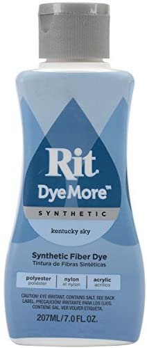 Synthetic Rit Dye More Liquid Fabric Dye - Ultimate Synthetic Rit Dye  Accessories Kit - Available in Multiple Colors - 7 Ounces - Kentucky Sky