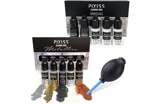 Pixiss Glow in The Dark Alcohol Ink Set - 5 Shades of Brilliantly Glowing  Alcohol Ink for Epoxy Resin Supplies, Yupo Paper, Tumblers, Coasters -  Resin