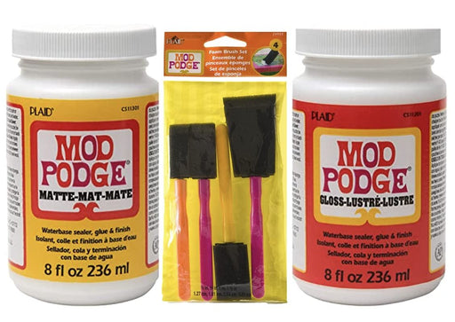 Mod Podge Waterbase Sealer Glue & Finish Matte 2 -Pack 2 OZ Each Bottle  [Made in USA Save-A-Puzzle Glue]