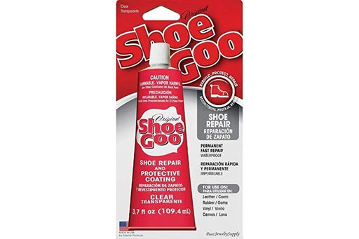 Shoe Goo Repair Adhesive for Fixing Worn Shoes or Boots, Clear, 3.7 Ounce  (109.4mL), 10 Snip Tip Applicator Tips and Pixiss Spreader Tools Set.