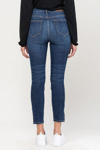 High Rise Zipper Crop Skinny Jean