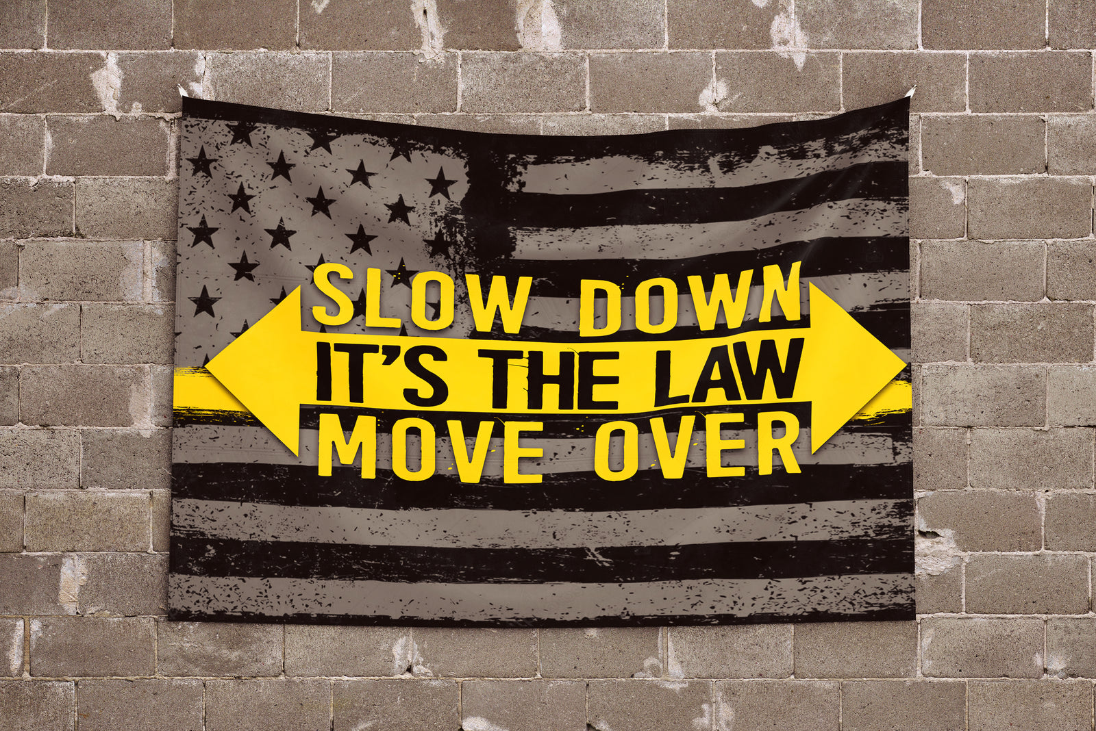 slow down move over flag