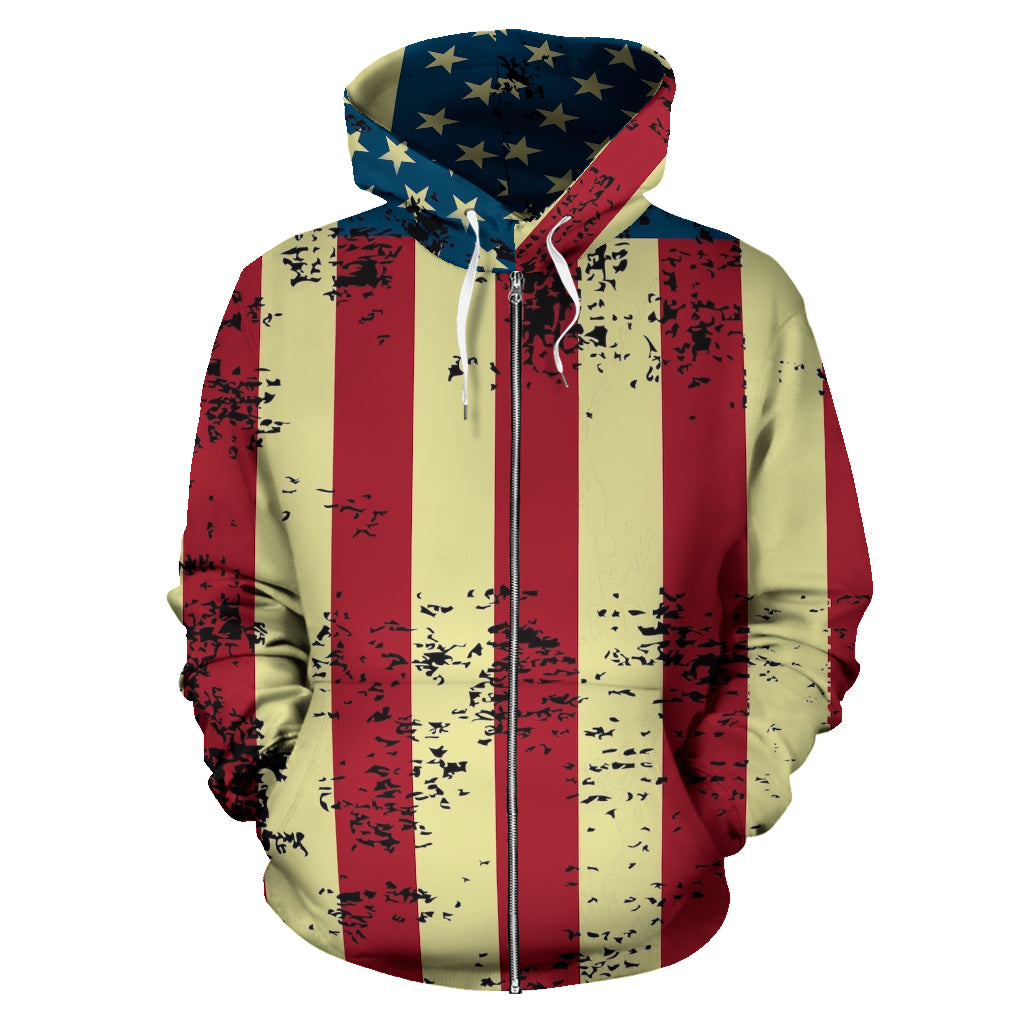 American Flag Zip Hoodie - Towlivesmatter