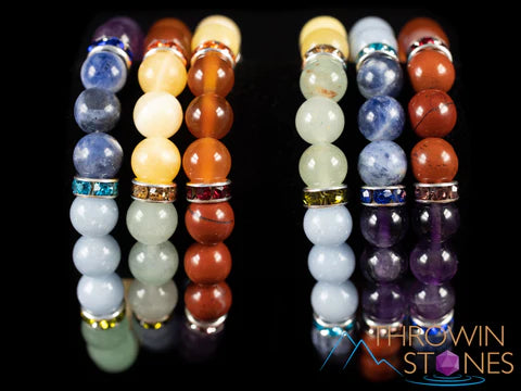 Chakra Round Beaded Gemstone Crystal Bracelet