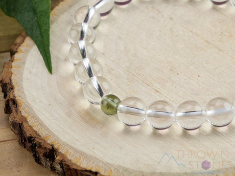 moldavite and clear quartz bracelet