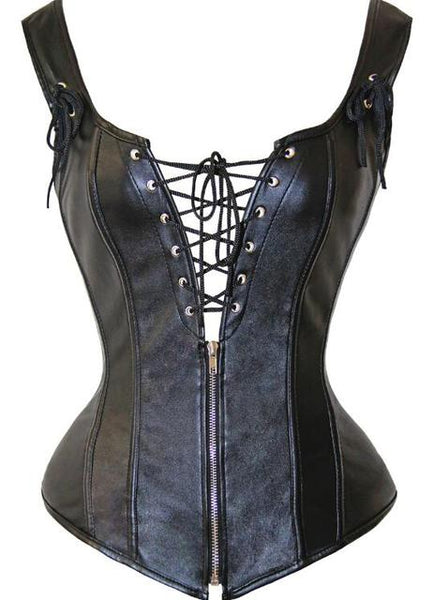 leather bustier vest