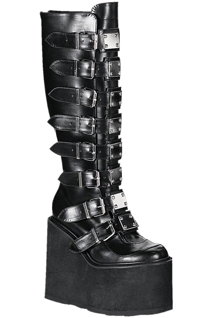 Demonia Swing 815 Goth Boots - Black Vegan Leather | Goth Mall