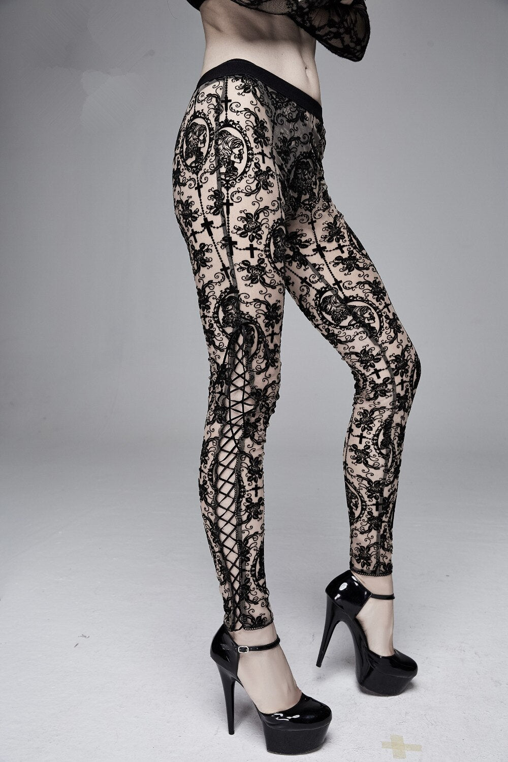 The Lace Cameo Leggings – Goth Mall