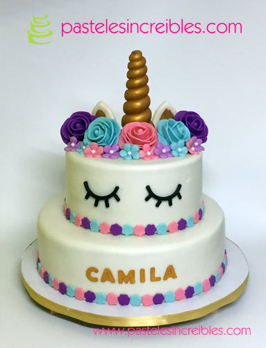 Pastel de Unicornio con Flores – Pasteles Increíbles