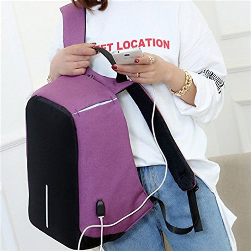 anti theft backpack purple