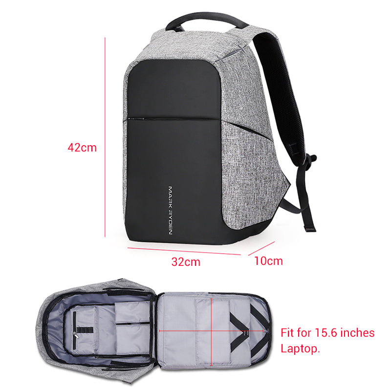 theft proof backpack with usb charger