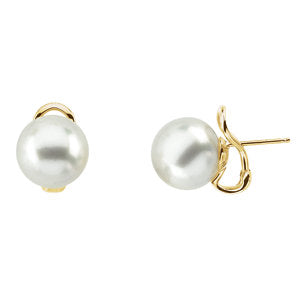 omega back pearl earrings