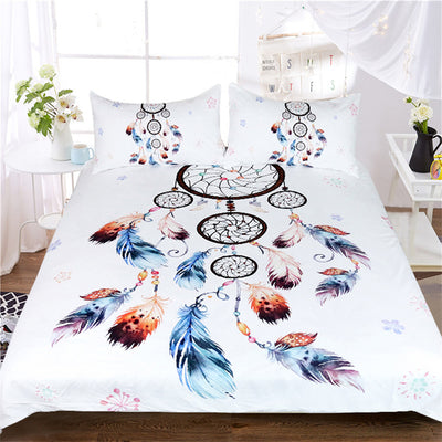 Dropship Dreamcatcher Bedding Set Boho Floral Duvet Cover Set 3pcs