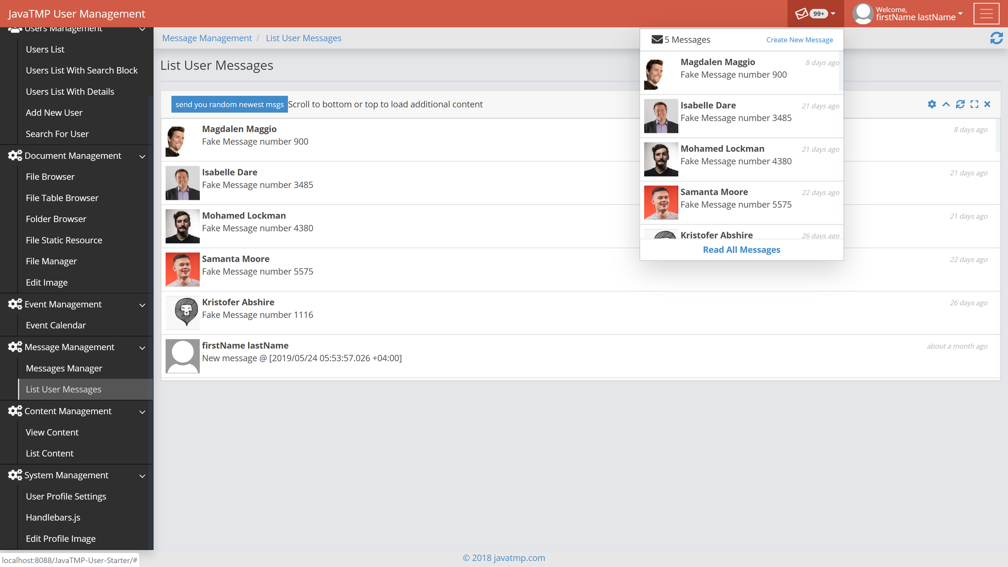 JavaTMP Bootstrap Admin And Dashboard Template