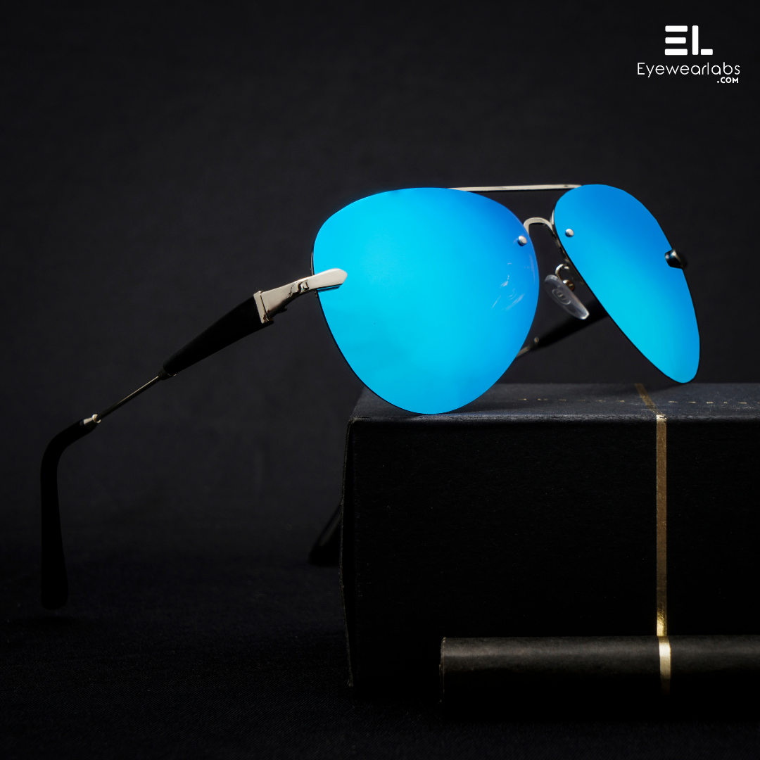 blue aviator sunglasses for men