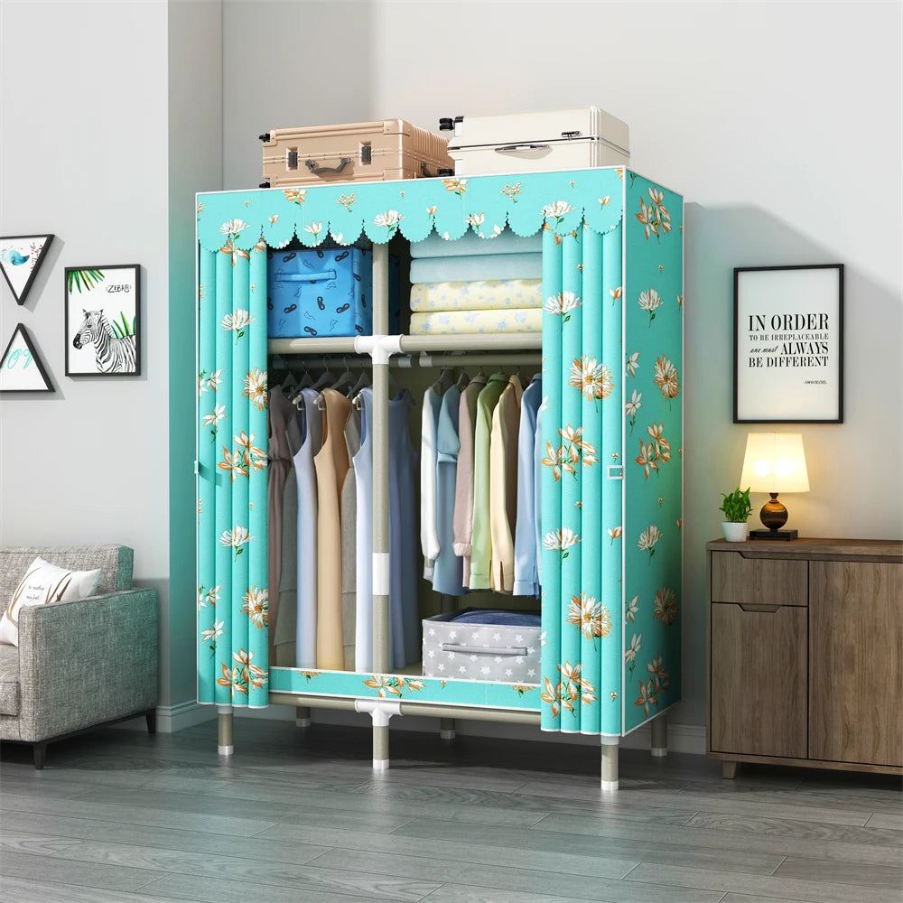 HOME Wardrobe 105x45x170cm 26mm Painted Alloy Steel Pipe ABS Interface Wholesale Purchasing Cloth