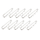 Maxbell 10 Pieces Safety Pins Fastening Clothing Sewing Jewelry Brooch Pin with 3 Loops for Dangle Drop Accessories