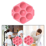 Maxbell 7 Holes Semi Sphere Chocolate Baking Mold for Making Hot Chocolate Bombs Pink