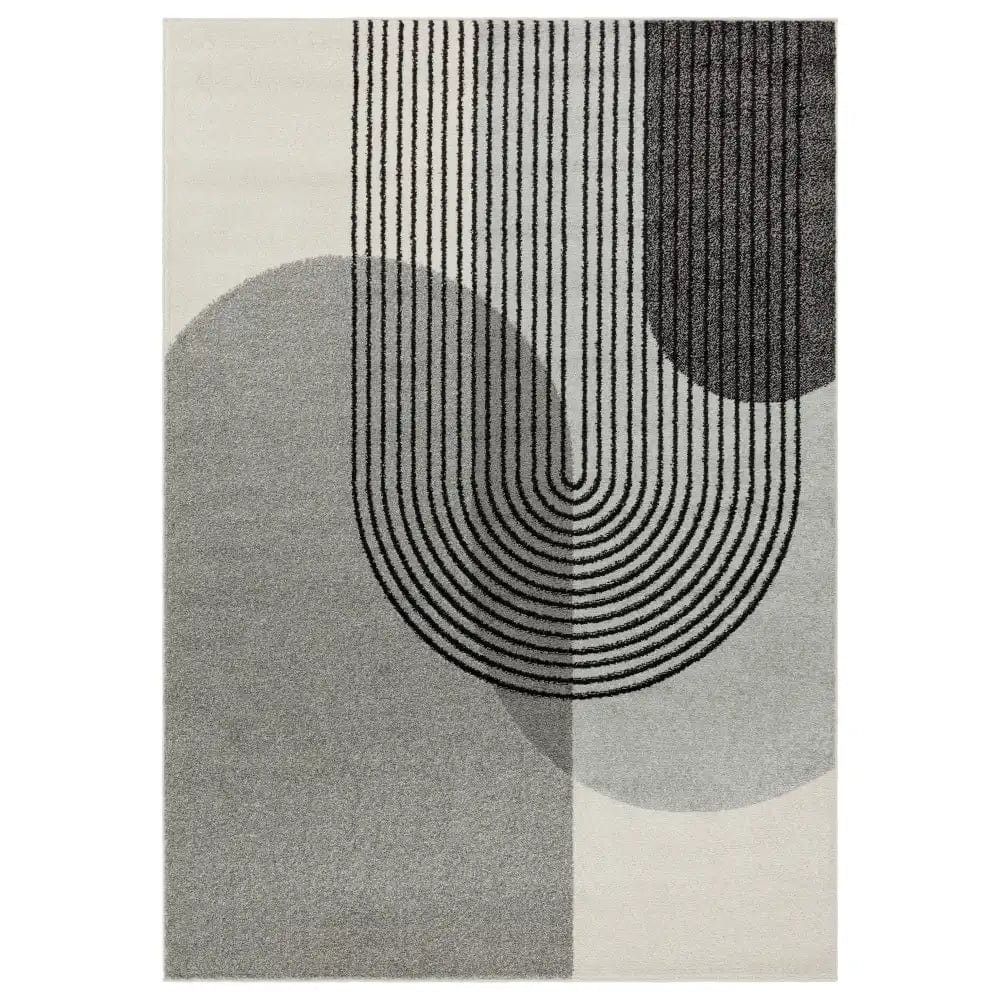 muse grey retro rug mu14
