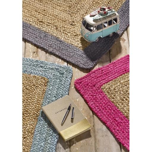 Origins Sisal Woven Border Textured Runner Rug in Warm Natural buy online  from the rug seller uk