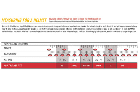 Simson helmet sizing chart