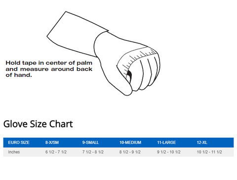 Sparco glove size chart