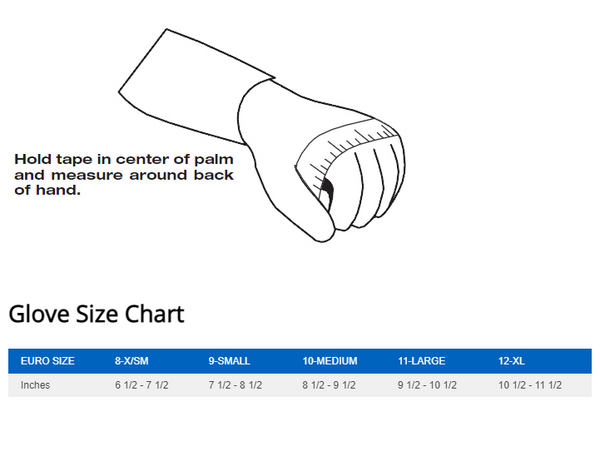 sparco glove size chart