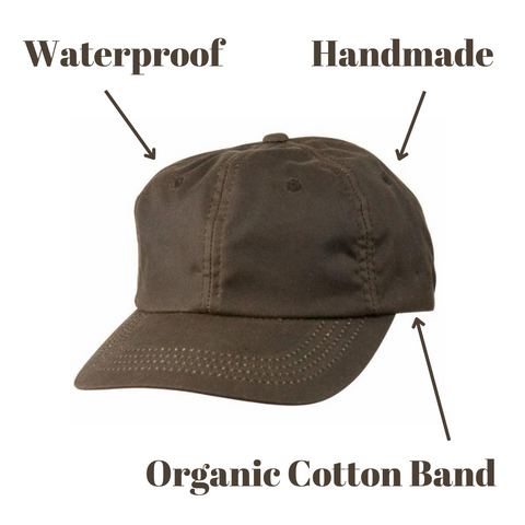 Waterproof Oilskin Cotton Baseball Cap, Adjustable Buckle