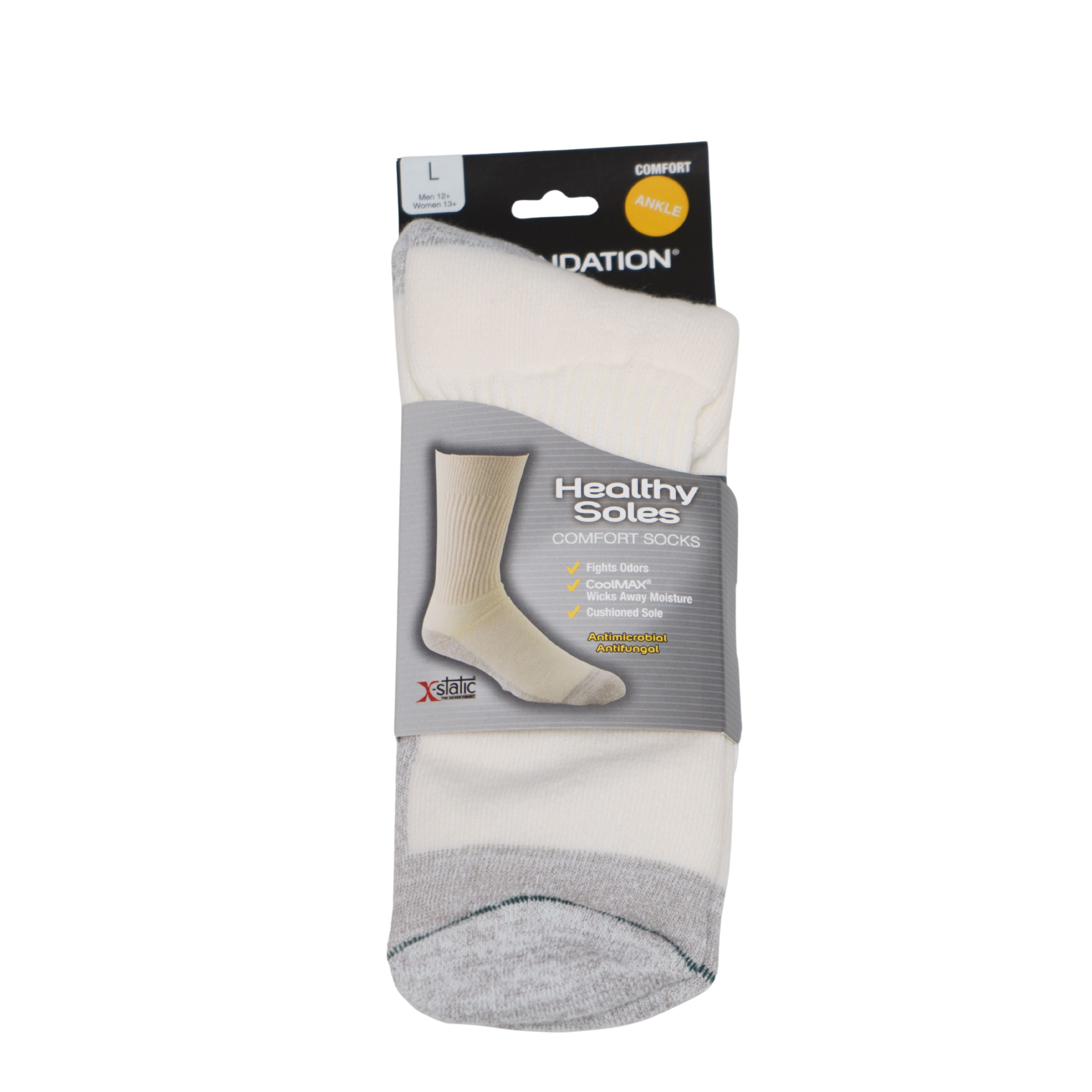 FOUNDATION® HEALTHY SOLE CIRCULATION ANKLE SOCKS - WHITE – Kicks For Gents