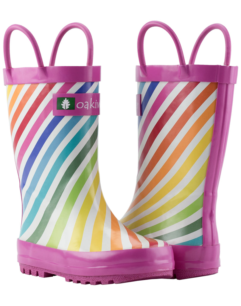 Children S Rubber Rain Boots Rainbow Stripes Hans Dev